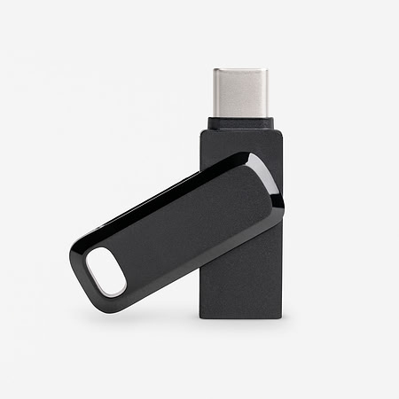 Black USB flash drive mockup technology data storage device