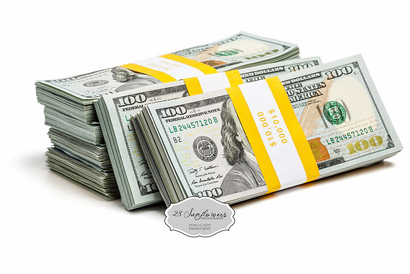 Bundles of 100 US dollars 2013 edition bills