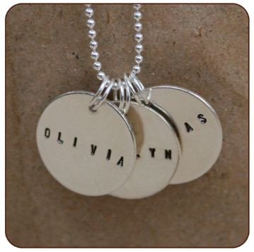 Sterling Silver Hand Stamped Necklace